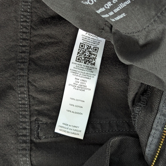 Frame Le High 'N' Tight Straight Cut Out High Rise Non Stretch Black 30 NWT - Picture 14 of 16